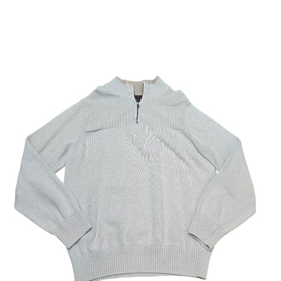 Dockers Mens Sweater Beige Cotton 1/4 Quarter Zip Pullover Sz L - Picture 1 of 6